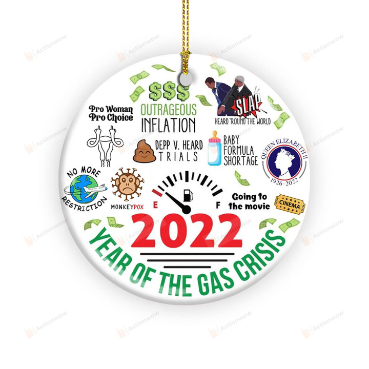 Year Of 2022 Ornament, 2022 Christmas Ornament, Year In Review Christmas Ornament, 2022 Gas Ornament, 2022 Christmas Tree Hanging