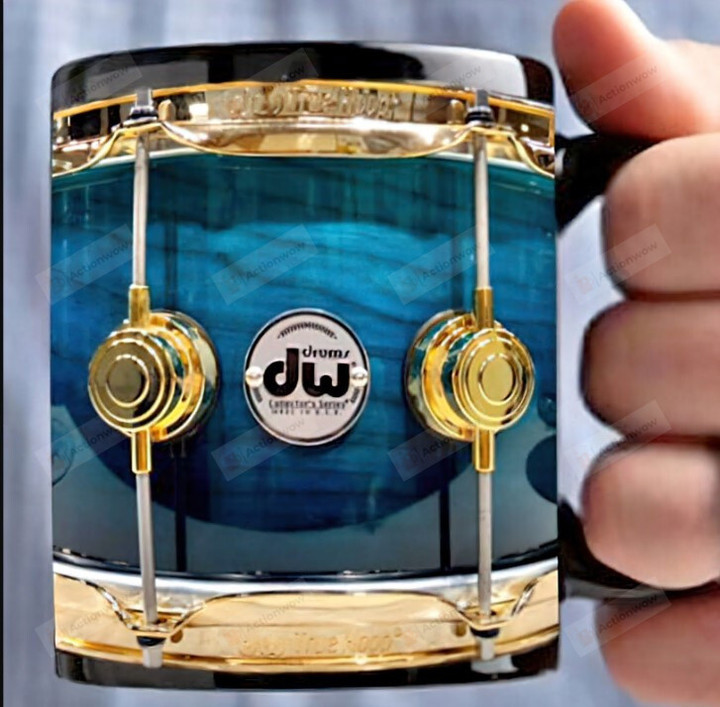 Dw Blue Drum Mugs, Mug Drum, Drummer Mug, Drum Mug Gift, Instrument Music Coffee