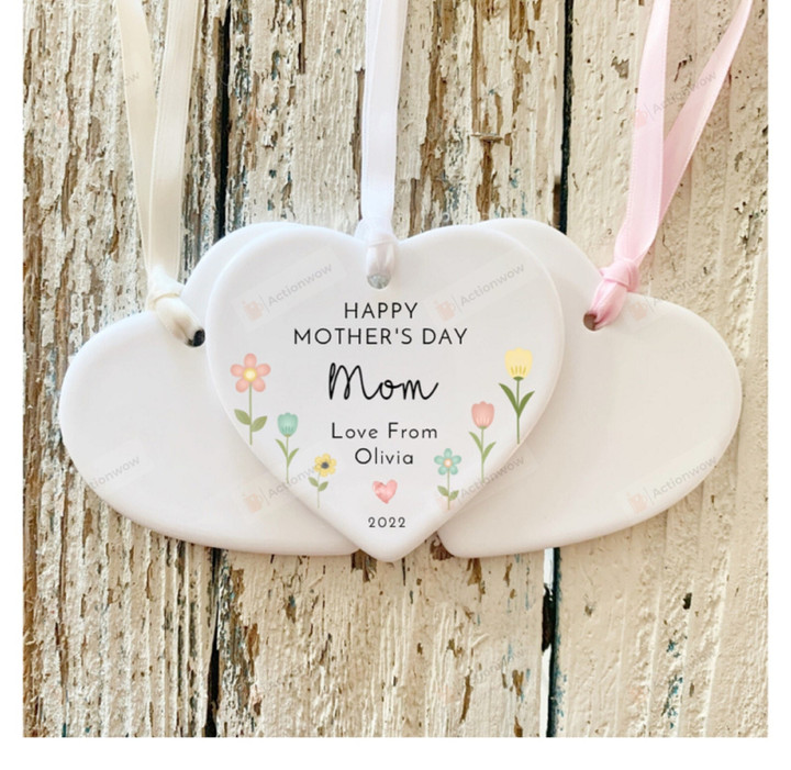 Personalized Happy Mothers Day Gift Ornament, Gift For Mom Ornament, Christmas Gift Ornament