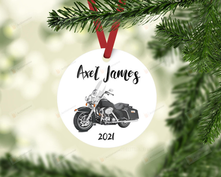 Personalized Motorcycle Ornament, Motorcycle Lover Gift Ornament, Christmas Keepsake Gift Ornament
