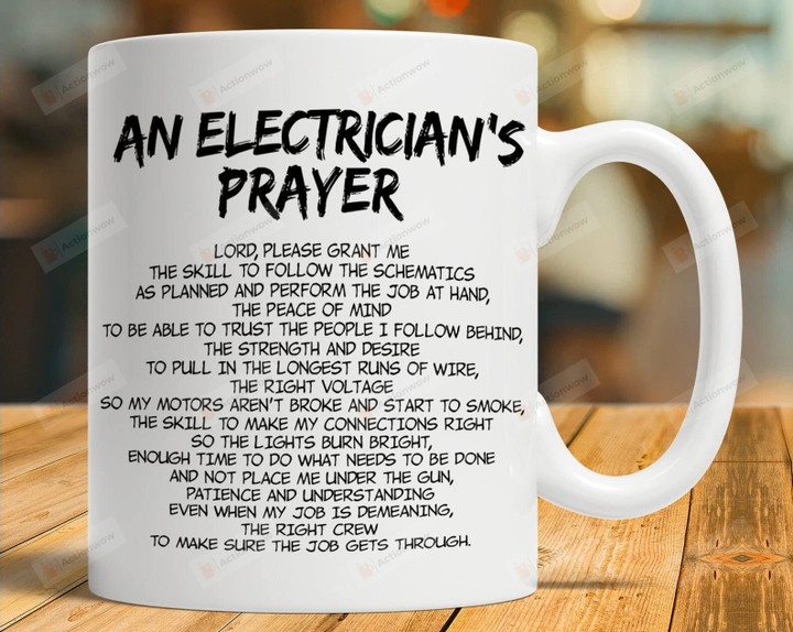 Electrician's Prayer Mug Decor Gifts To Friend Couple Colleagues From Man Woman Parents On Couple's Day Valentine Anniversary Birthday