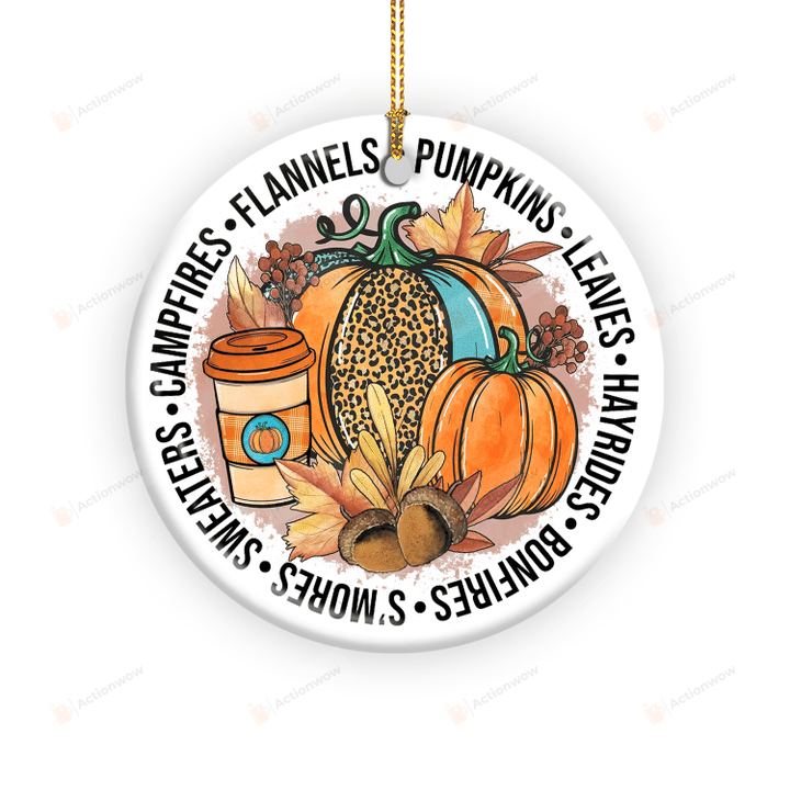 Pumpkin Ornament, Pumpkin Spice Ornament, Tis The Season, Happy Fall Yall Ornament, Autumn Fall Gifts Decor For Family Friend On Thanksgiving