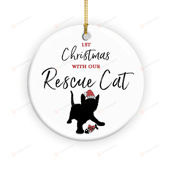 Cat Adoption Ornament, Rescue Cat Ornament, First Christmas Gifts For Cat Cat Lovers