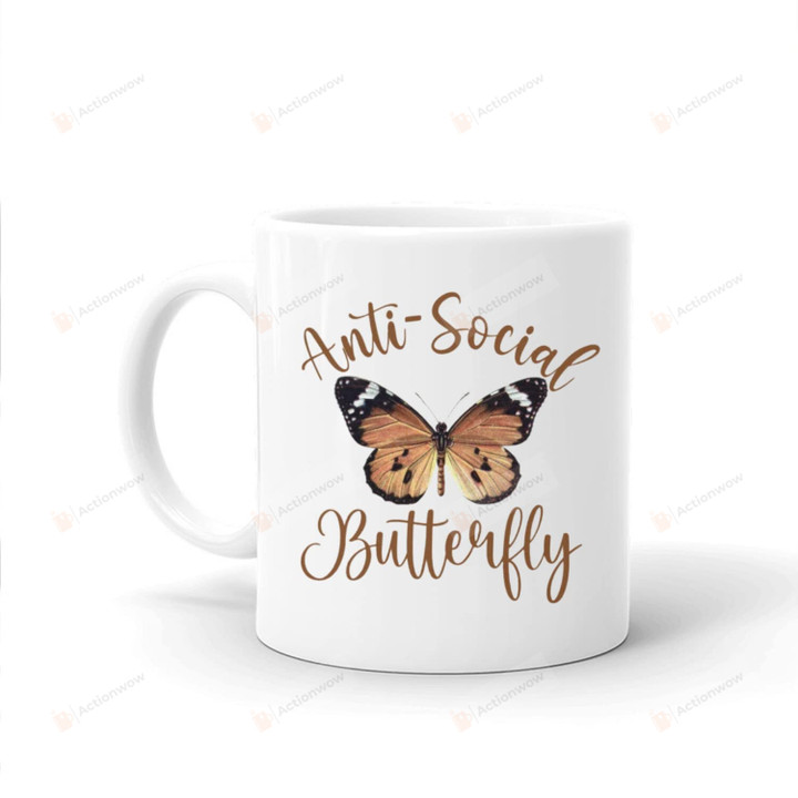 Anti-Social Butterflies Mug Gifts For Mom From Daughter Son Funny Novelty Coffee Mug For Dads Mom Gifts Ideas On Mother's Day Father's Day Birthday