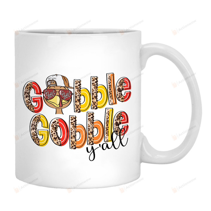 Funny Thanksgiving Turkey Merk Coffee Mug, Gobble Gobble Turkey Thanksgiving Coffee Mugs