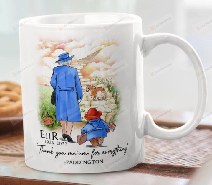 Paddington Bear And Queen Elizabeth Mug, Queen Elizabeth Ii Mug, Birthday Christmas Gift