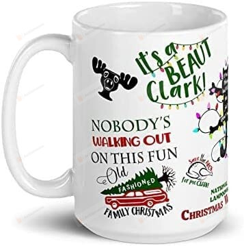 Yuvani Christmas Funny Images And Quotes Coffee Mug For Daughter And Son, It'S A Beaut Clark Christmas Vacation Moose Mugs, National Lampoons Christmas Vacation Gifts White, 11oz (Multi 1)