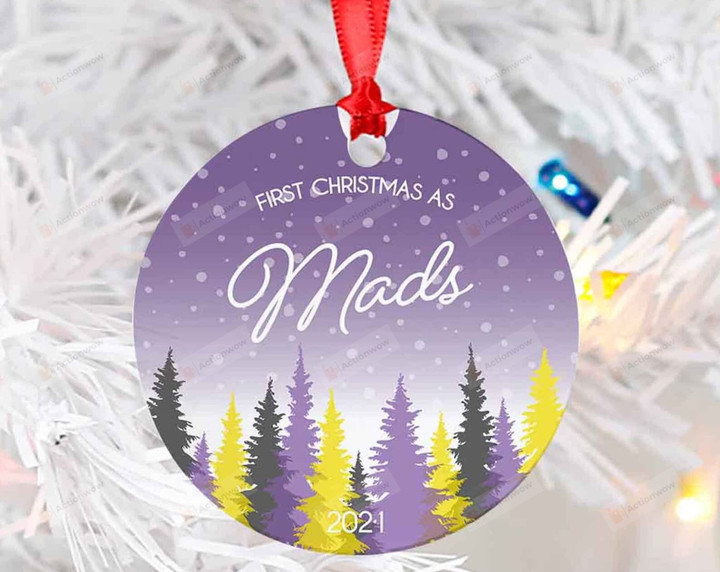Zakina Personalized Nonbinary 1st Christmas Ornament Custom Enby Name Change Genderfluid Gifts