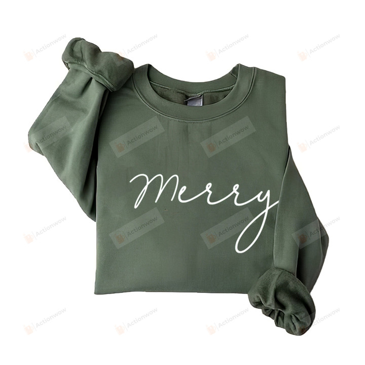 Merry Sweatshirt, Merry Christmas Shirt Gifts For Women For Men, Funny Christmas Gifts For Couple