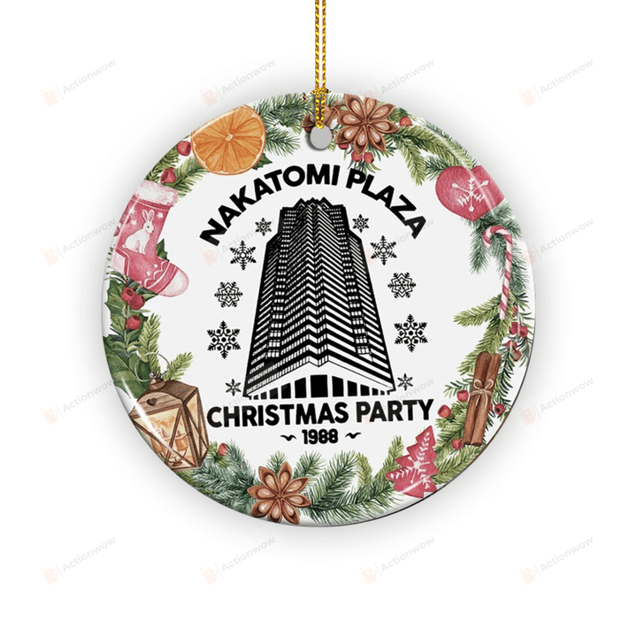 Nakatomi Plaza Christmas Ornament, Die Hard Xmas Ornament For Tree Decor, Nakatomi Plaza Christmas Party 1988 Ornament