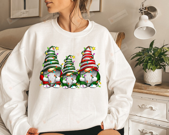 Christmas Gnome Sweatshirt, Cute Gnomies Sweatshirt, Christmas Gifts For Mom Dad Best Friend
