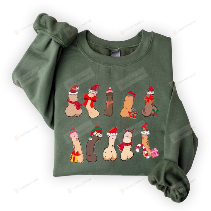 Christmas Penis Sweatshirt, Christmas Dick Shirt, Ugly Christmas Shirt, Dirty Santa Gifts, Unique Christmas Gifts, Funny Gifts For Women For Her