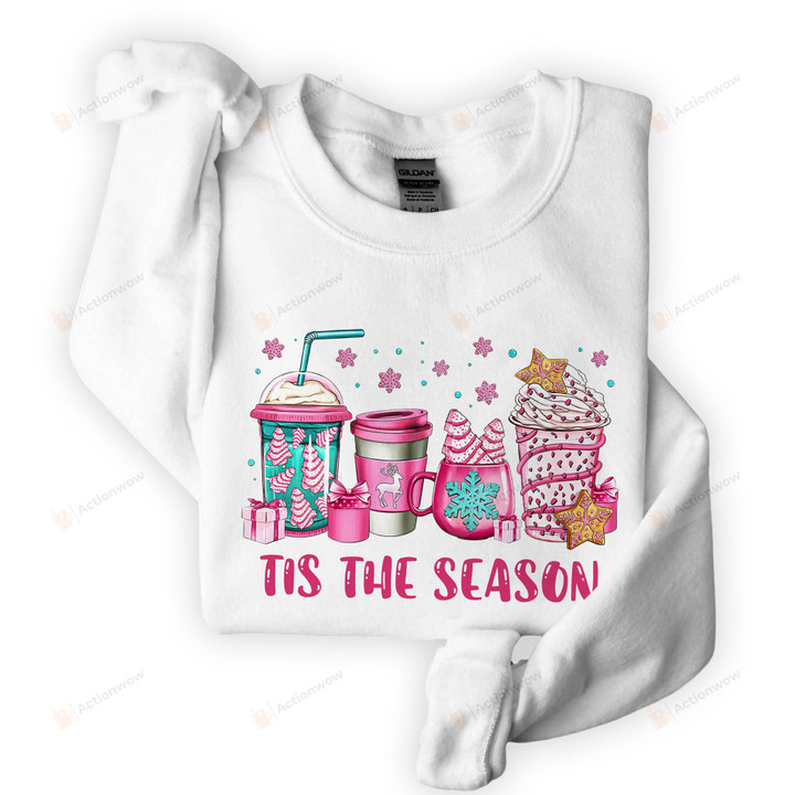 Tis The Season Christmas Sweatshirt, Christmas Coffee Sweatshirt, Xmas Shirt, Snowman Sweater