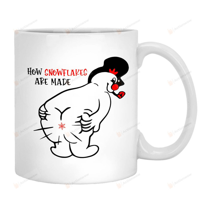 How Snowflakes Are Really Made Coffee Mug, Funny Christmas Gifts For Women Men, Frosty The Snowman Cup, Xmas Gifts For Family Friend