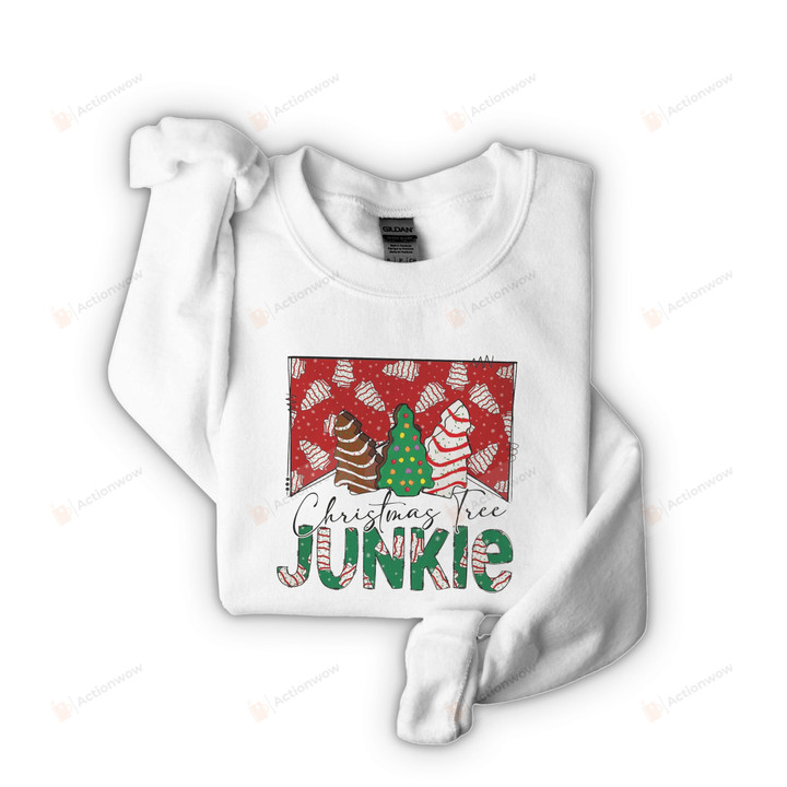 Christmas Tree Junkie Sweatshirt, Christmas Tree Cakes Junkie Sweater For Women, Christmas Gifts