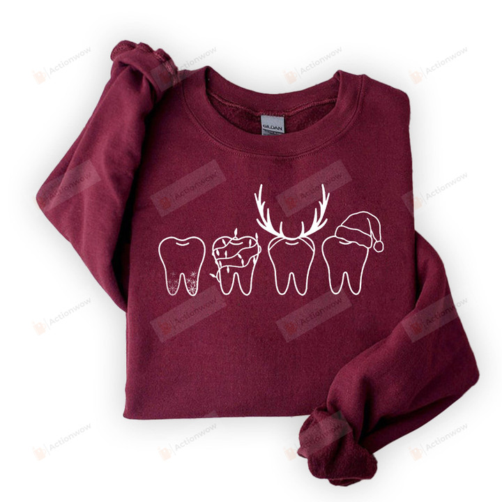 Dental Sweatshirt, Christmas Dentist Teeth Sweatshirt, Merry Christmas Sweatshirt, Dental Christmas
