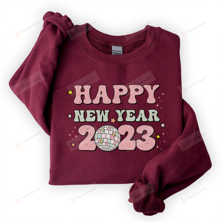 Happy New Year 2023 Sweatshirt, New Years Eve Shirt, Retro New Year Tee, Womens New Year Outfit