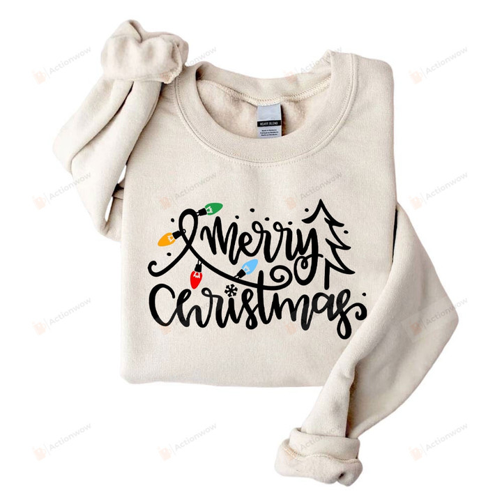 Merry Christmas Sweatshirt, Christmas Lights Sweatshirt, New Year Shirt, Funny Christmas Shirt Gifts For Family Friend, Christmas Lights Sweater, Family Matching Pullover