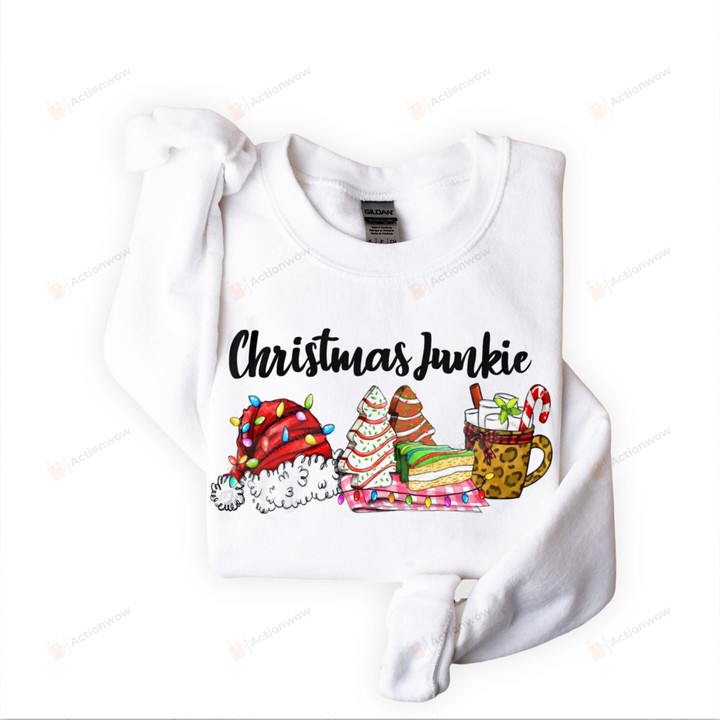 Christmas Junkie Sweatshirt, Hot Cocoa Christmas Sweatshirt, Christmas Gifts For Mom Dad Best Friend