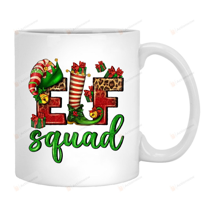 Elf Squad Coffee Mug, Elf Mug, Christmas Cup, Funny Christmas Gifts For Family Friend, Elf Crew Mug