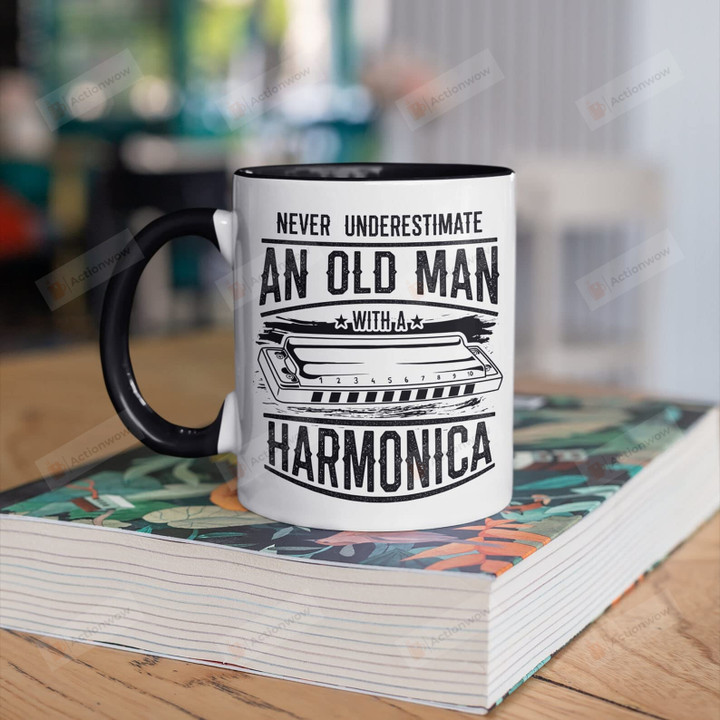 Old Man Harmonica Mug Funny Mug Meaningful Gifts For Grandpa