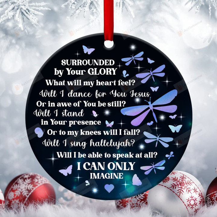 Surrounded By Your Glory Ornament, Holy Night Ornament The Lord Hanging Keepsake Ornaments Christian Gifts, Christmas Tree Hanging Ornaments For Home Pray