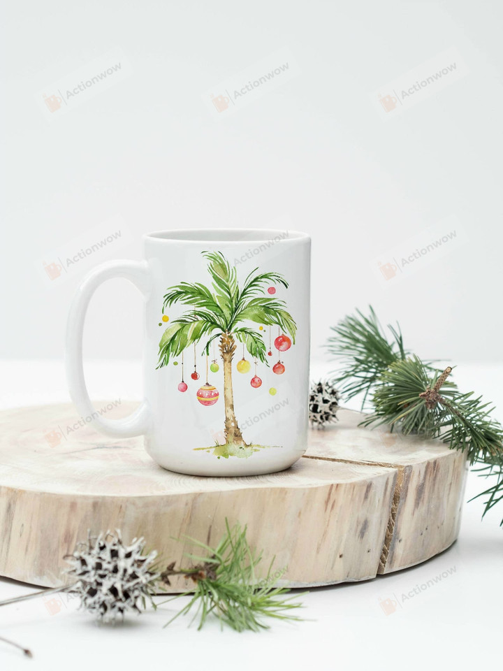 Christmas Palm Tree Light Coffee Mug Gifts For Family Child Friends Coworkers Gifts Christmas Mug