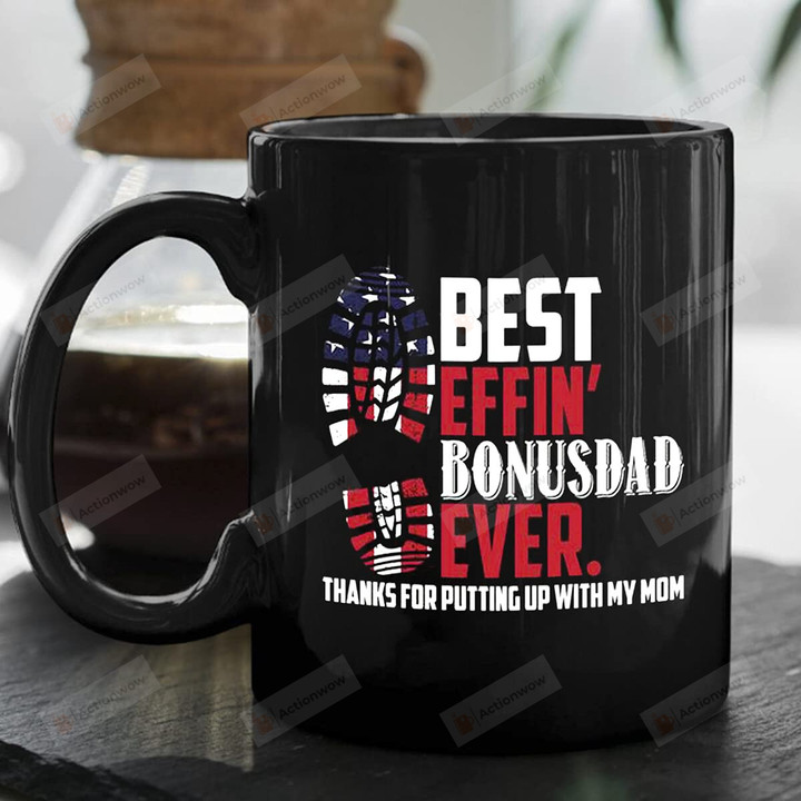 Bonus Dad Thank For Putting Up With My Mom Mug Idea Gifts To Dad From Kids Gifts For Father's Day Birthday Anniversary Coffee Mug Ceramic 11oz 15oz