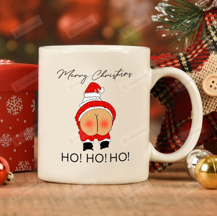 Santa Clause Butt Merry Christmas Santa Ho Ho Ho Coffee Mug For Family Child Friends Coworkers
