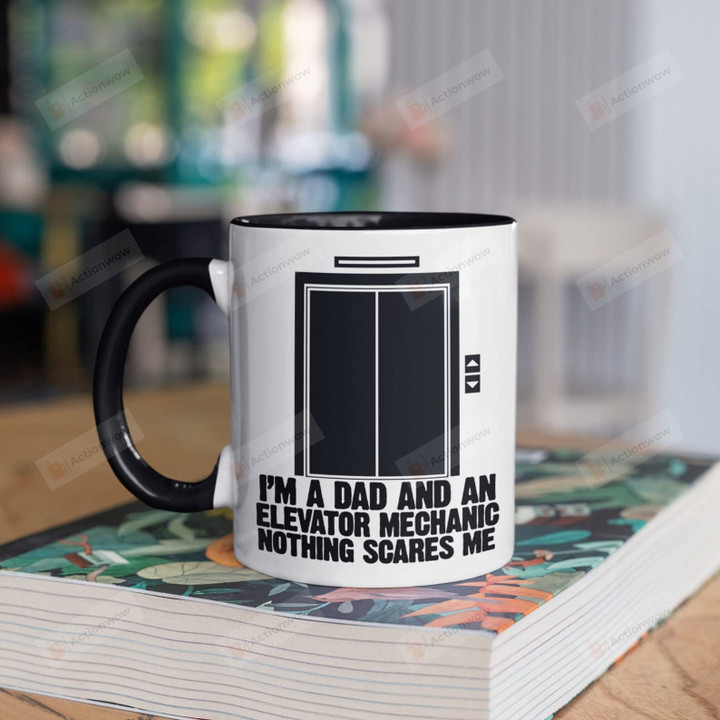 Funny Elevator Mechanic Dad Mug Gifts For Dad Cute Mug Father's Day Gifts From Daughter Son Kids