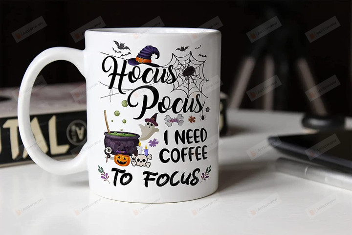 Hocus Pocus I Need Coffee To Focus Mug Gifts For Man Woman Family Friends Coworkers Coffee Lover Gifts Halloween Gifts Funny Halloween Mug Witch Mug