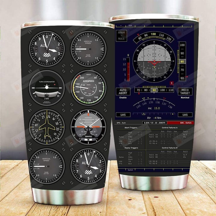 Pilot Six Flight Instruments Pilot Board Tumbler Cup