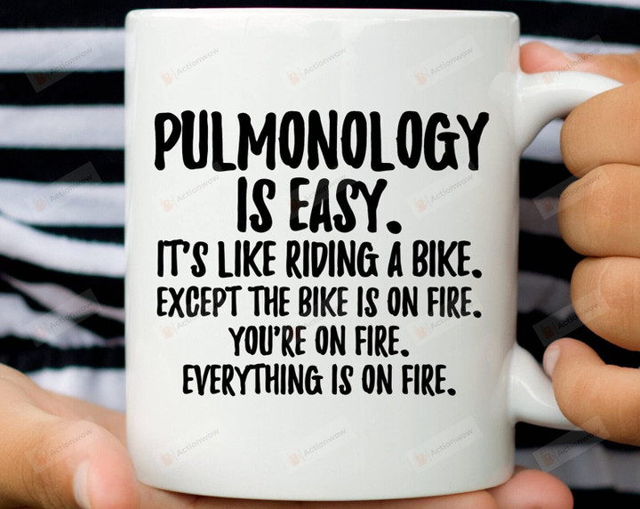Pulmonology Is Easy It's Like Riding A Bike Mug Pulmonology Graduation Pulmonology Degree Mug
