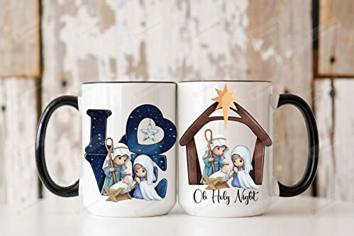 Septi Christmas Mug, Jesus Oh Holy Night Coffee Mug For Women Men, Christmas Gifts For Men Women, Jesus Gift, Christian Mug, Xmas Cup For Mom Dad Husband Wife