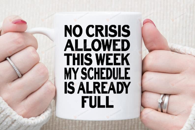 Rozal Funny Coworker Mug No Crisis Allowed This Week My Schedule Is Already Full Mug Funny Coworker Gifts Work Coffee Cup Funny Boss Gifts 11 15 Oz Ceramic Coffee Mug