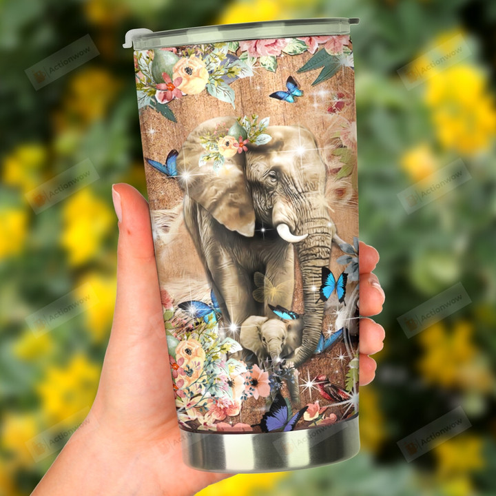 Personalized Elephant To My Mom I Am Because You Are So Much Of Me Love Mom Stainless Steel Tumbler, Tumbler Cups For Coffee/Tea, Great Customized Gifts For Birthday Christmas Thanksgiving