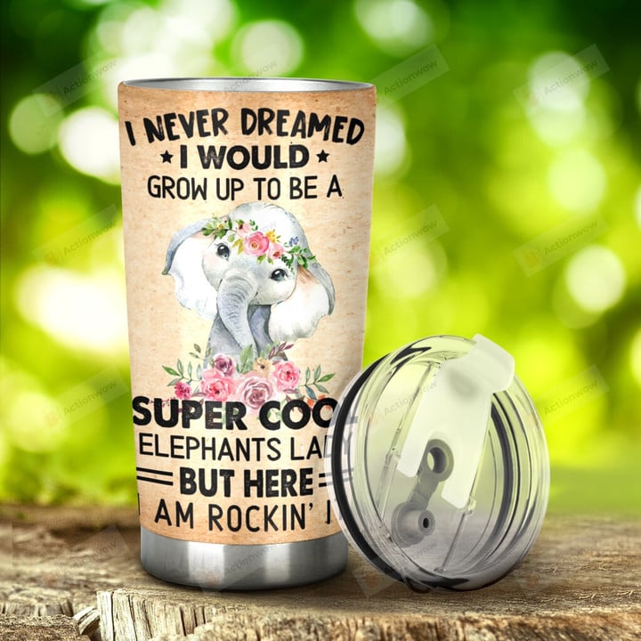Elephant Lady Supper Cool A Elephant Lady Stainless Steel Tumbler, Tumbler Cups For Coffee/Tea, Great Customized Gifts For Birthday Christmas Thanksgiving