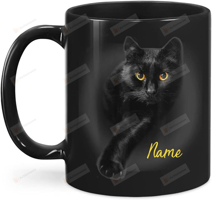 Personalized Black Cat Mug, Cat Lovers Mug, Cat Lovers Day Mug, Halloween Mug, Cat Halloween Gifts, Cat Lovers Gifts, Birthday Gifts, Christmas Gifts For Cat Mom Cat Dad