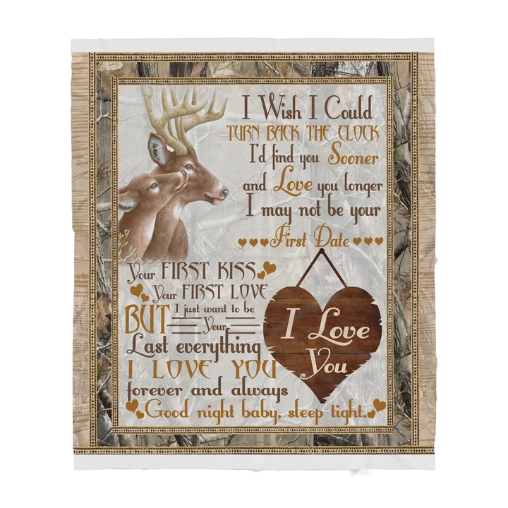 Love Deer Couple Quotes Sherpa Blanket TN