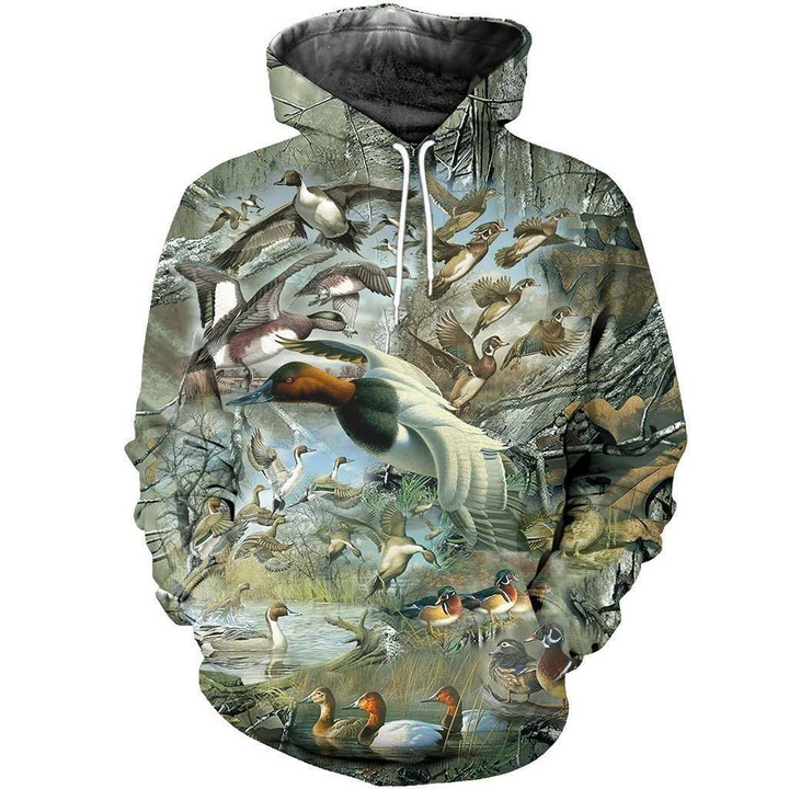 3D All Over Printed Camo Duck Hunting Art Shirts