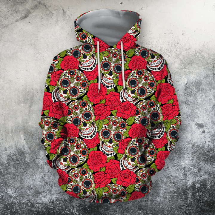 All Over Print Roses And Skulls