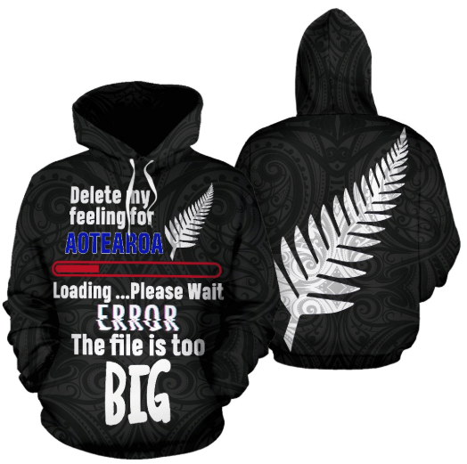 Aotearoa's Love Is Too Big In Me Hoodie Silver Fern Patterns Maori TH5