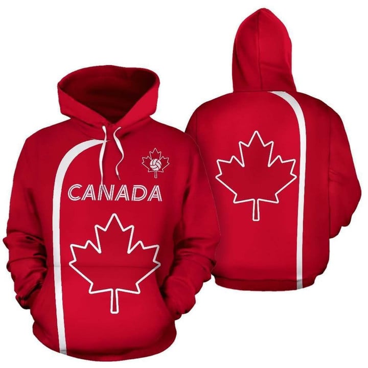 Canada Hoodie Maple Leaf - Volleyball Style TH5
