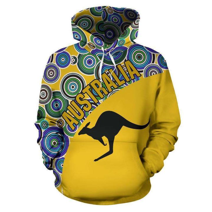 Australia Hoodie Aboriginal Kangaroo 03 TH95