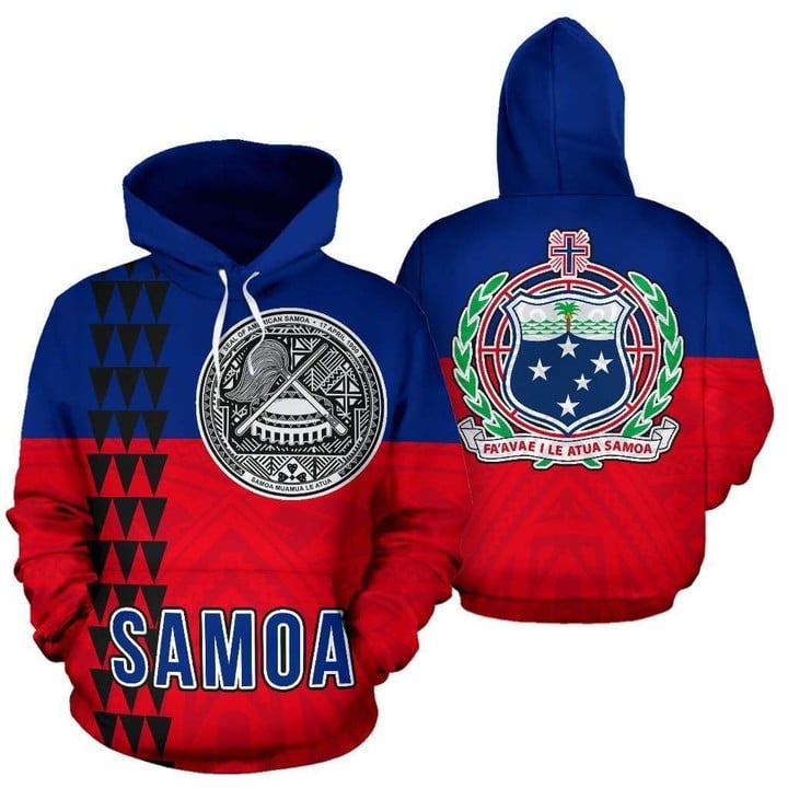 American Samoa Flag Polynesian Hoodie - Circle Style J1