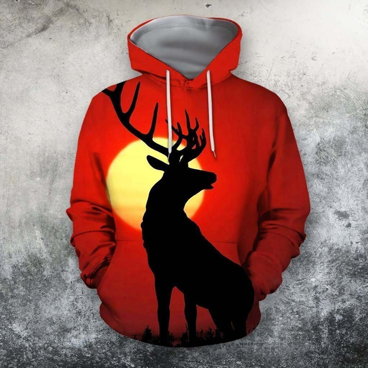 3D All Over Print Deer Sunset Shirts