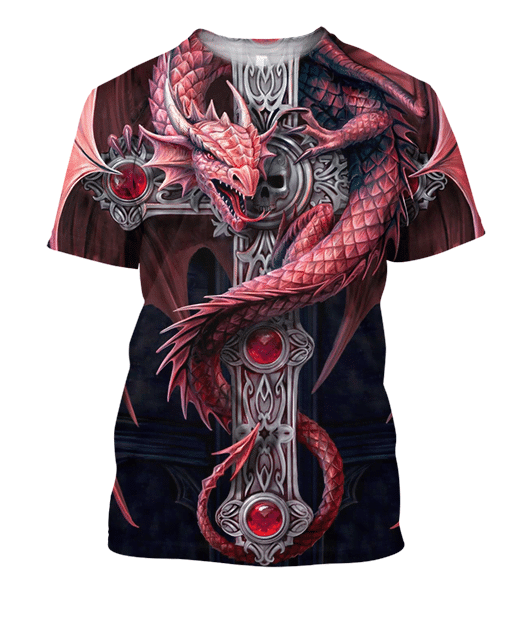 3D AOP Red Dragon Shirt