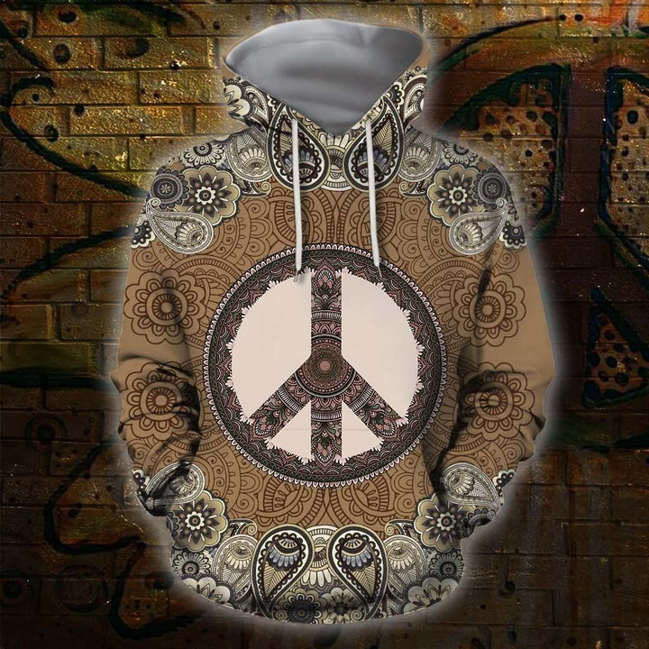 3D All Over Print Mosaic Hippie Hoodie