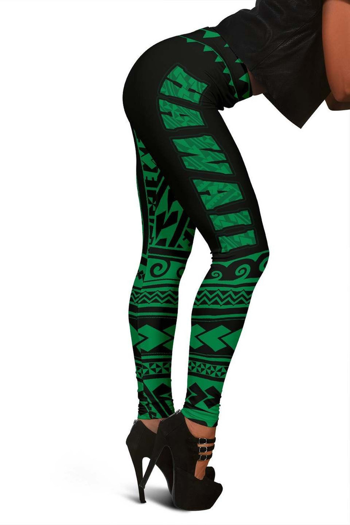 Hawaii Polynesian Leggings Green - Fashion J1
