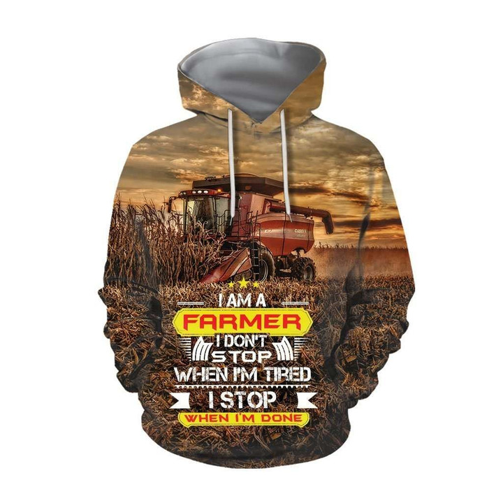 I Stop When I'M Done Tractor Hoodie